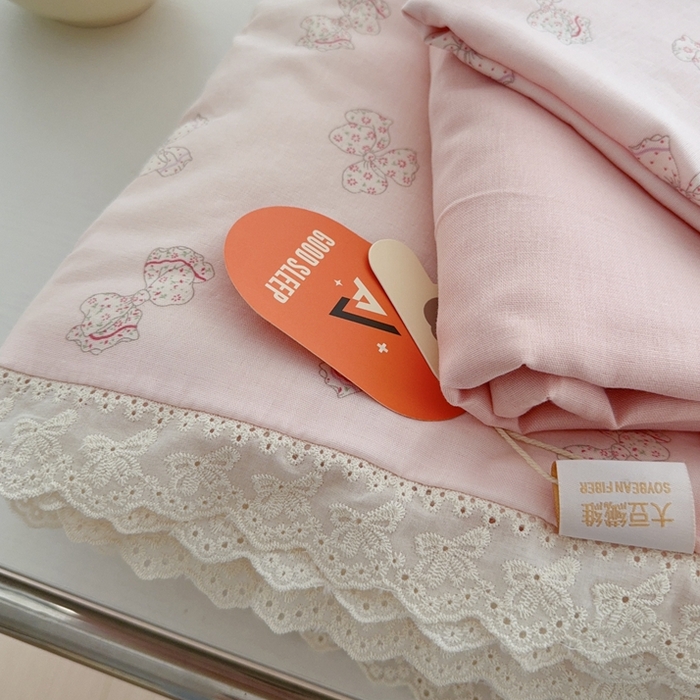 91家纺网 家纺一手货源 找家纺 于果2025新款双层纱花边款夏被