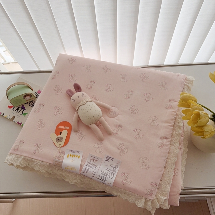 91家纺网 家纺一手货源 找家纺 于果2025新款双层纱花边款夏被