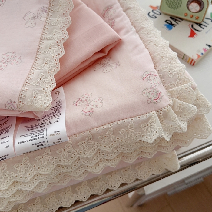 91家纺网 家纺一手货源 找家纺 于果2025新款双层纱花边款夏被