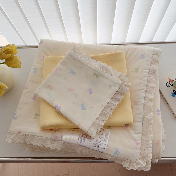 91家纺网 家纺一手货源 找家纺 于果2025新款双层纱花边款夏被