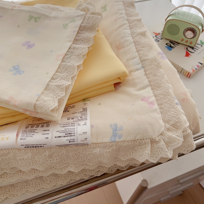 91家纺网 家纺一手货源 找家纺 于果2025新款双层纱花边款夏被