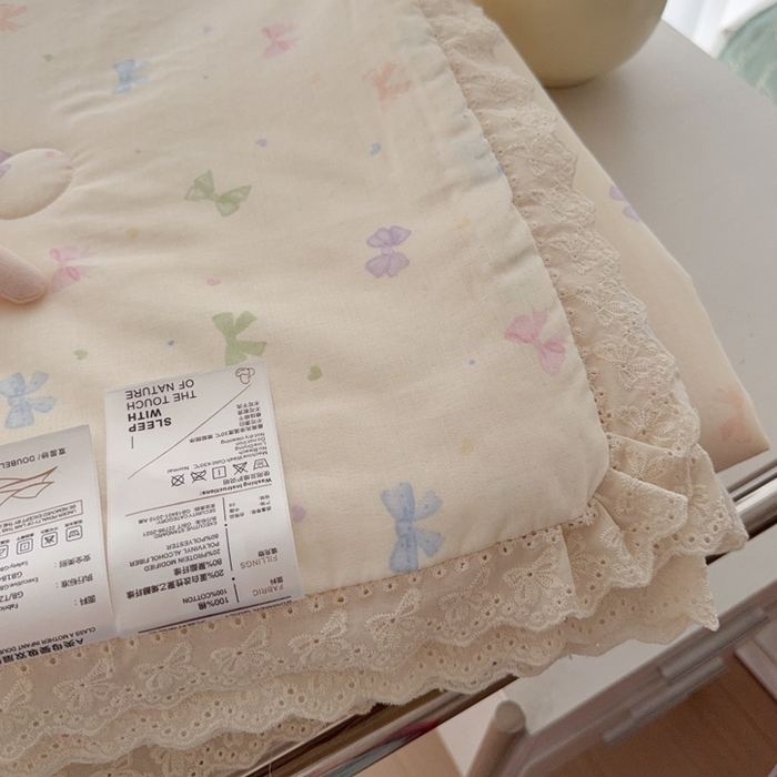 91家纺网 家纺一手货源 找家纺 于果2025新款双层纱花边款夏被