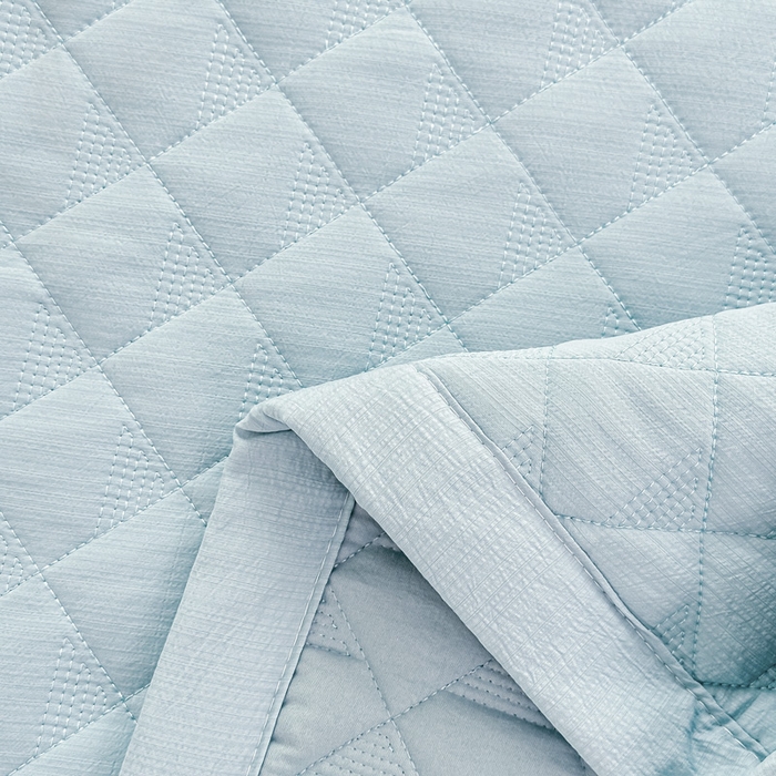 91家纺网 家纺一手货源 找家纺 橘夏家纺 2025新款凉感雪肌棉多功能床盖 矢车菊蓝