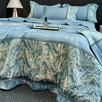 （总）帝王家纺 2025新款浮雕刺绣水洗天丝真丝夏被四件套冰丝三件套单夏被夏季直播