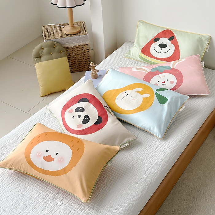 91家纺网 家纺一手货源 找家纺 （总）荷马之梦 2025新款A类100支全棉贡缎双股加厚加柔儿童枕套-水果系列