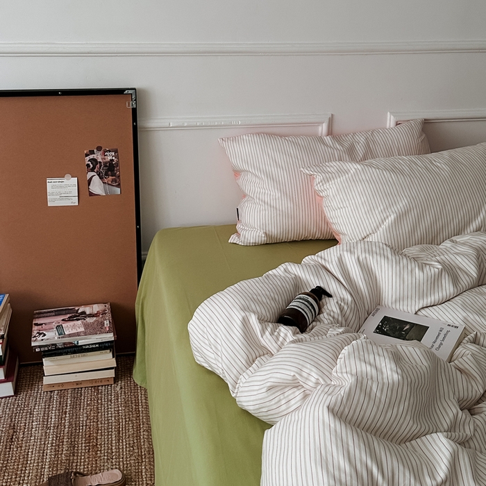 91家纺网 家纺一手货源 找家纺 柚可家居 2025新款40s全棉数码印花四件套-夏日 夏日（枕套条纹）