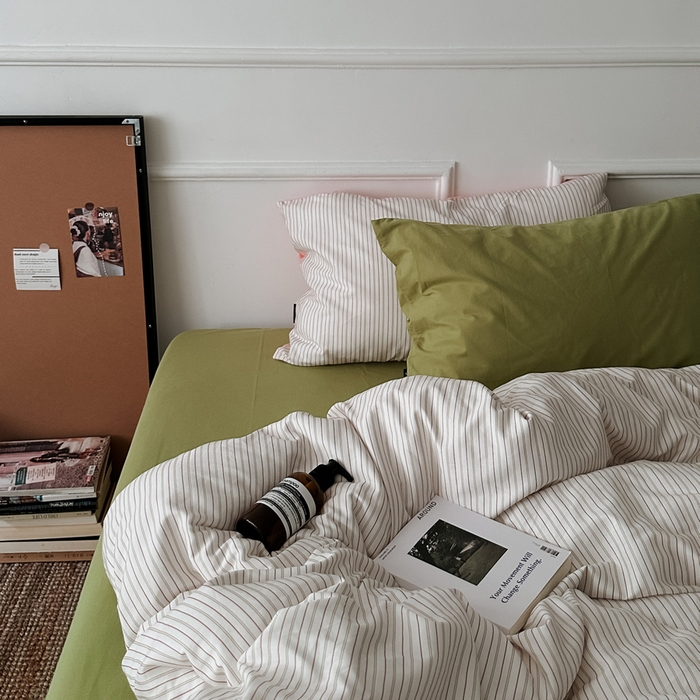 91家纺网 家纺一手货源 找家纺 柚可家居 2025新款40s全棉数码印花四件套-夏日 夏日（枕套条纹）