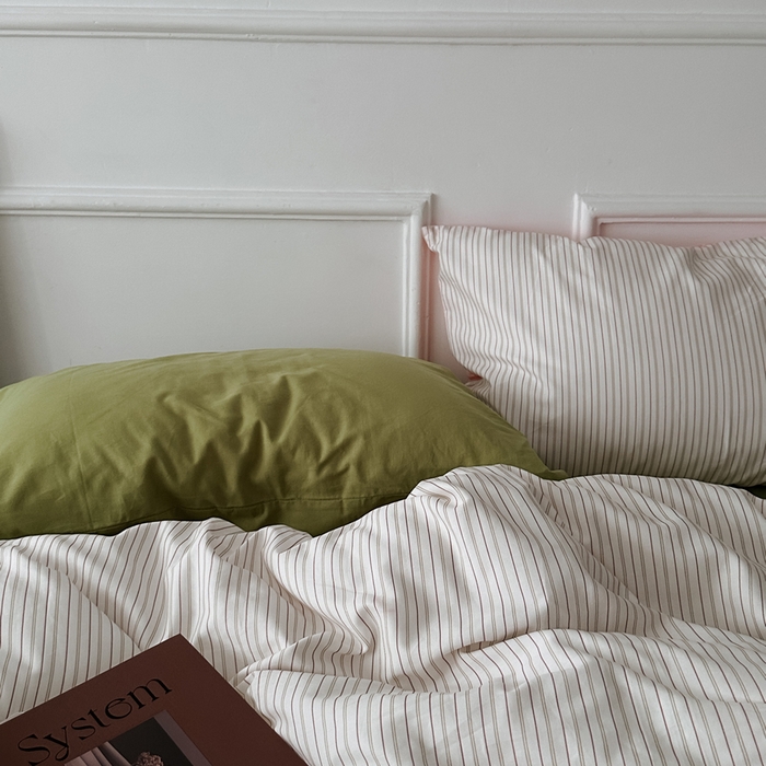 91家纺网 家纺一手货源 找家纺 柚可家居 2025新款40s全棉数码印花四件套-夏日 夏日（枕套条纹）