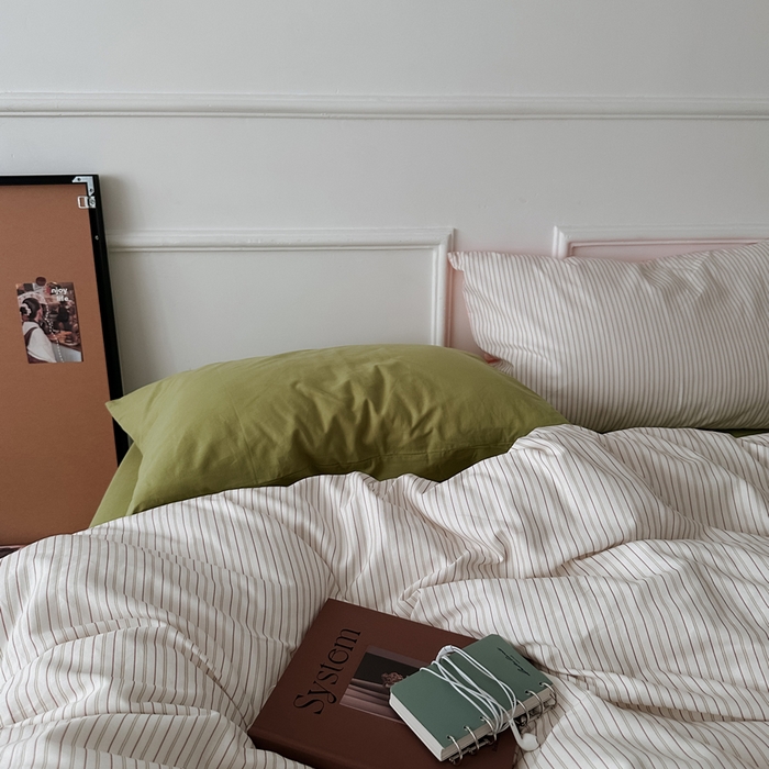 91家纺网 家纺一手货源 找家纺 柚可家居 2025新款40s全棉数码印花四件套-夏日 夏日（枕套条纹）