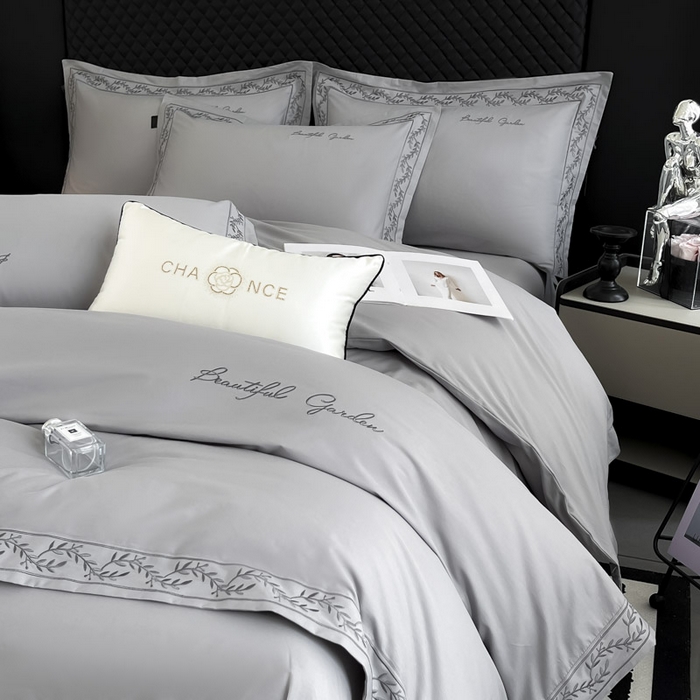 91家纺网 家纺一手货源 找家纺 （总）梧桐家居 2025春夏新款全棉纯棉轻奢刺绣四件套-金枝玉叶