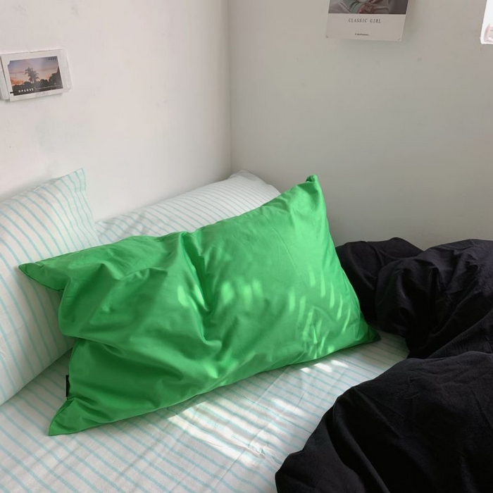 91家纺网 家纺一手货源 找家纺 （总）柚可家居 2025新款40支全棉色织水洗棉四件套-加点墨