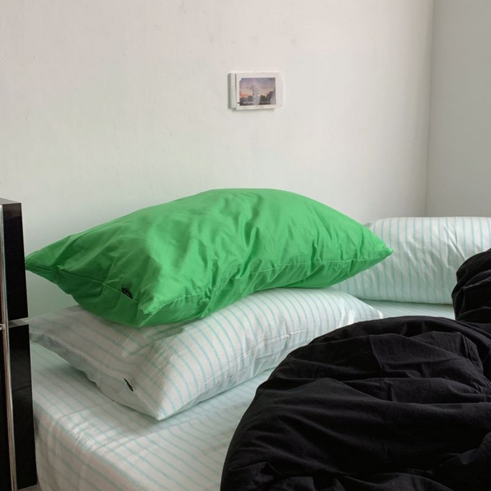 91家纺网 家纺一手货源 找家纺 （总）柚可家居 2025新款40支全棉色织水洗棉四件套-加点墨