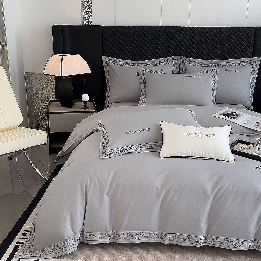 91家纺网 家纺一手货源 找家纺 （总）梧桐家居 2025春夏新款全棉纯棉轻奢刺绣四件套-金枝玉叶