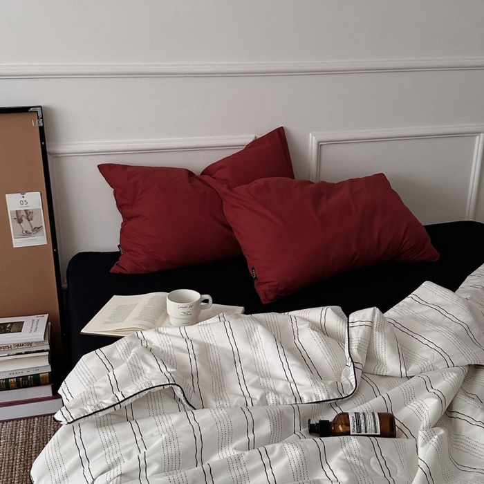 柚可家居 2025新款40支斜纹纯棉数码印染夏被-纽约浅梦 纽约浅梦夏被四件套（枕套树莓红）