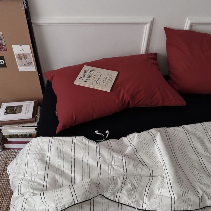 91家纺网 家纺一手货源 找家纺 柚可家居 2025新款40支斜纹纯棉数码印染夏被-纽约浅梦 纽约浅梦夏被四件套（枕套树莓红）