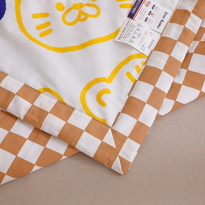 91家纺网 家纺一手货源 找家纺 贝兰仙奴 2025春夏新款全棉印花夏被夏凉被空调被 欢乐虎