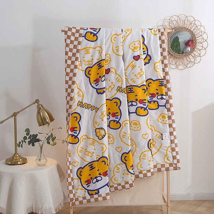 91家纺网 家纺一手货源 找家纺 贝兰仙奴 2025春夏新款全棉印花夏被夏凉被空调被 欢乐虎