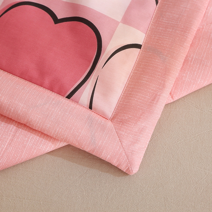 91家纺网 家纺一手货源 找家纺 贝兰仙奴 2025春夏新款全棉印花夏被夏凉被空调被 爱心