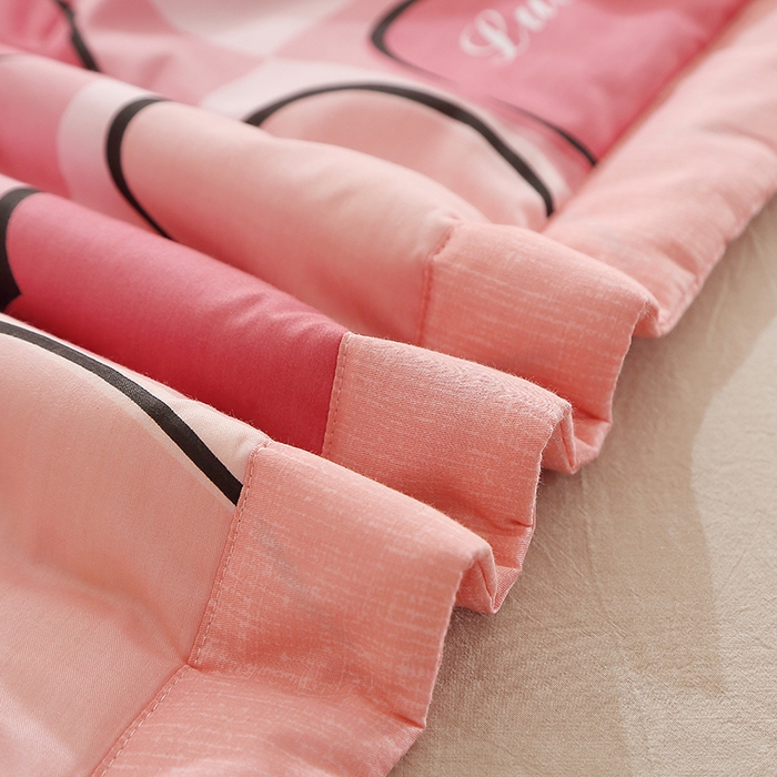 91家纺网 家纺一手货源 找家纺 贝兰仙奴 2025春夏新款全棉印花夏被夏凉被空调被 爱心