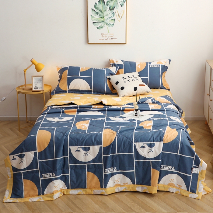 91家纺网 家纺一手货源 找家纺 贝兰仙奴 2025春夏新款全棉印花夏被夏凉被空调被 海洋物语