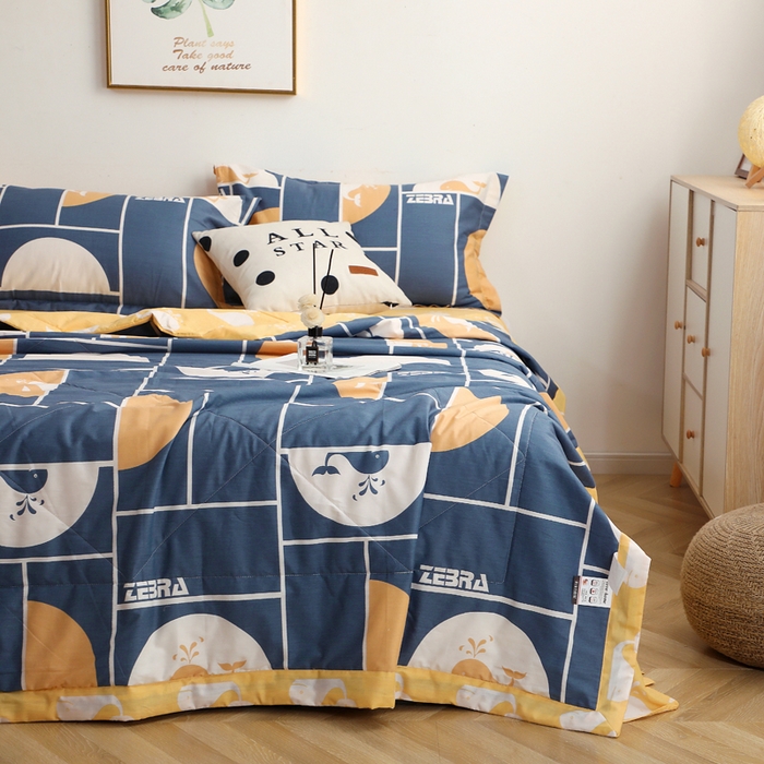 91家纺网 家纺一手货源 找家纺 贝兰仙奴 2025春夏新款全棉印花夏被夏凉被空调被 海洋物语