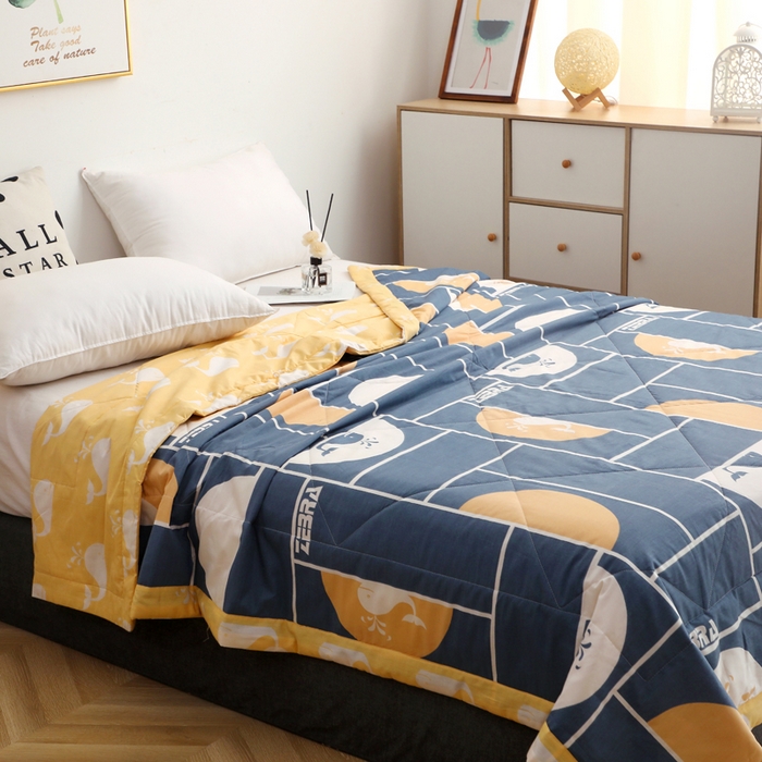 91家纺网 家纺一手货源 找家纺 贝兰仙奴 2025春夏新款全棉印花夏被夏凉被空调被 海洋物语