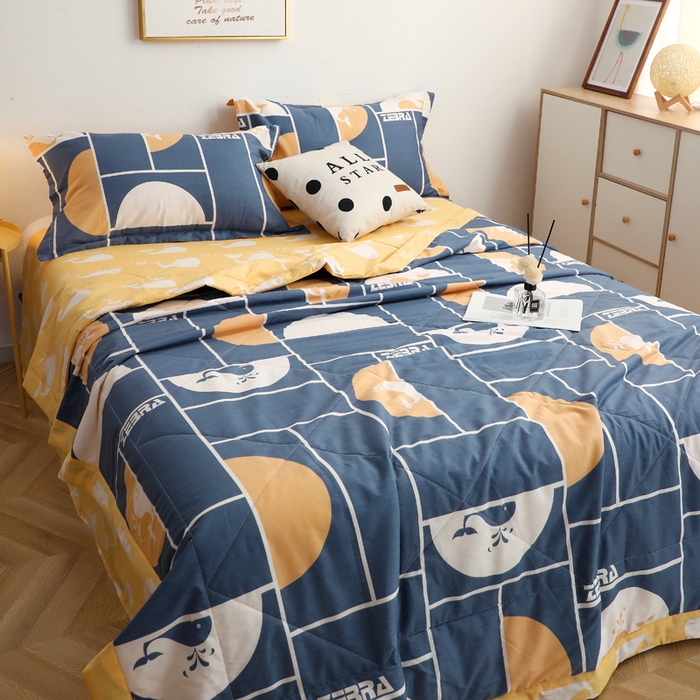 91家纺网 家纺一手货源 找家纺 贝兰仙奴 2025春夏新款全棉印花夏被夏凉被空调被 海洋物语