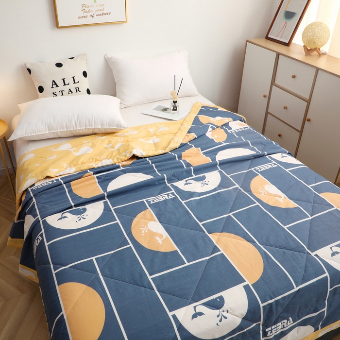 91家纺网 家纺一手货源 找家纺 贝兰仙奴 2025春夏新款全棉印花夏被夏凉被空调被 海洋物语