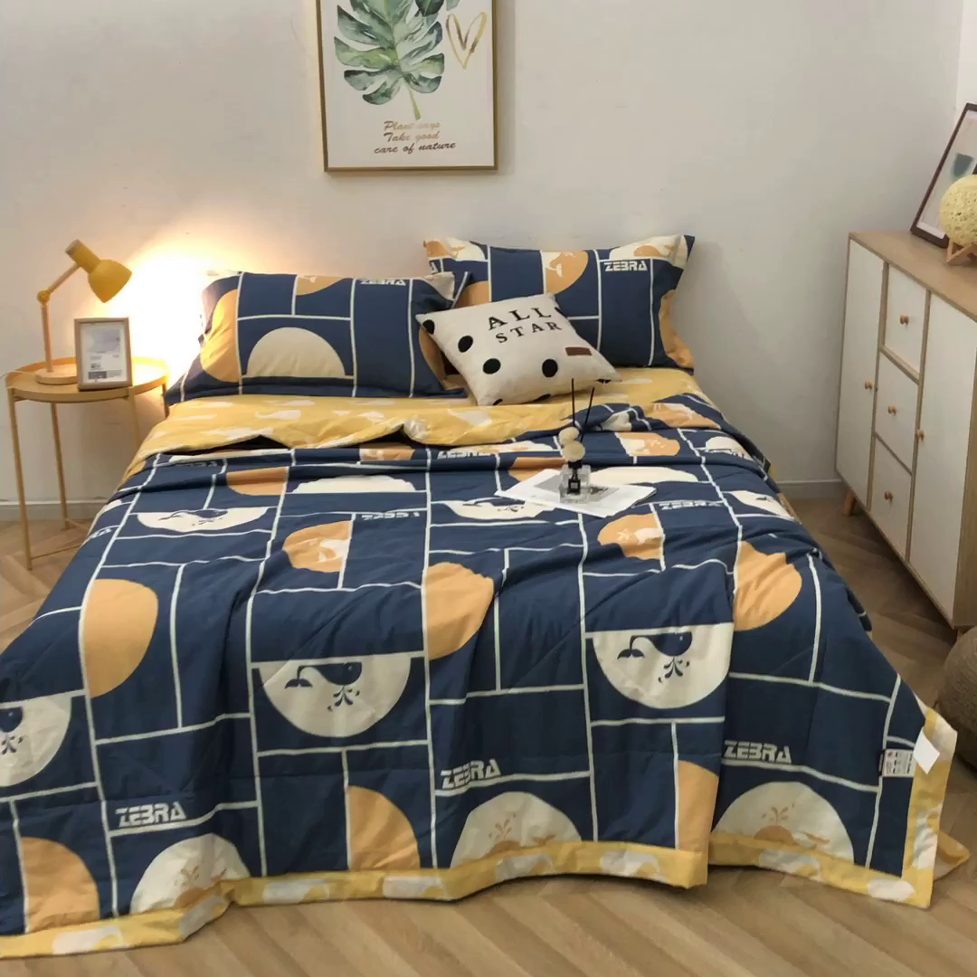 91家纺网 家纺一手货源 找家纺 贝兰仙奴 2025春夏新款全棉印花夏被夏凉被空调被 海洋物语