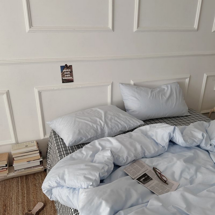 柚可家居 2025新款40支斜纹全棉亲肤四件套-伦敦学院 伦敦学院（枕套蓝色）