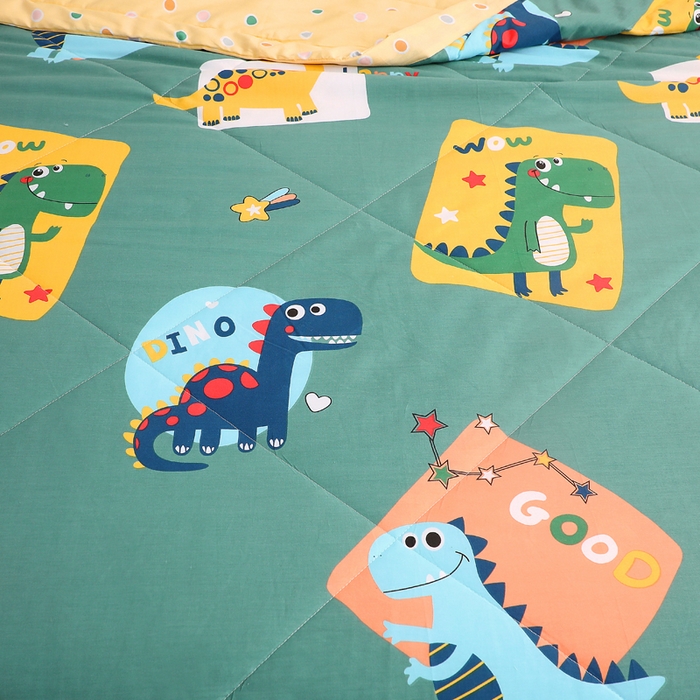 91家纺网 家纺一手货源 找家纺 贝兰仙奴 2025春夏新款全棉印花夏被夏凉被空调被 恐龙家族