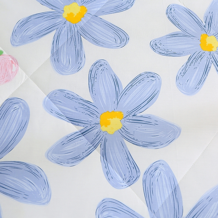 91家纺网 家纺一手货源 找家纺 贝兰仙奴 2025春夏新款全棉印花夏被夏凉被空调被 蓝恋花