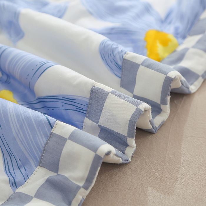 91家纺网 家纺一手货源 找家纺 贝兰仙奴 2025春夏新款全棉印花夏被夏凉被空调被 蓝恋花