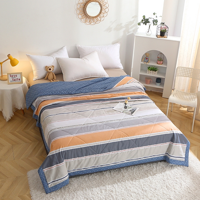 91家纺网 家纺一手货源 找家纺 贝兰仙奴 2025春夏新款全棉印花夏被夏凉被空调被 米可橘