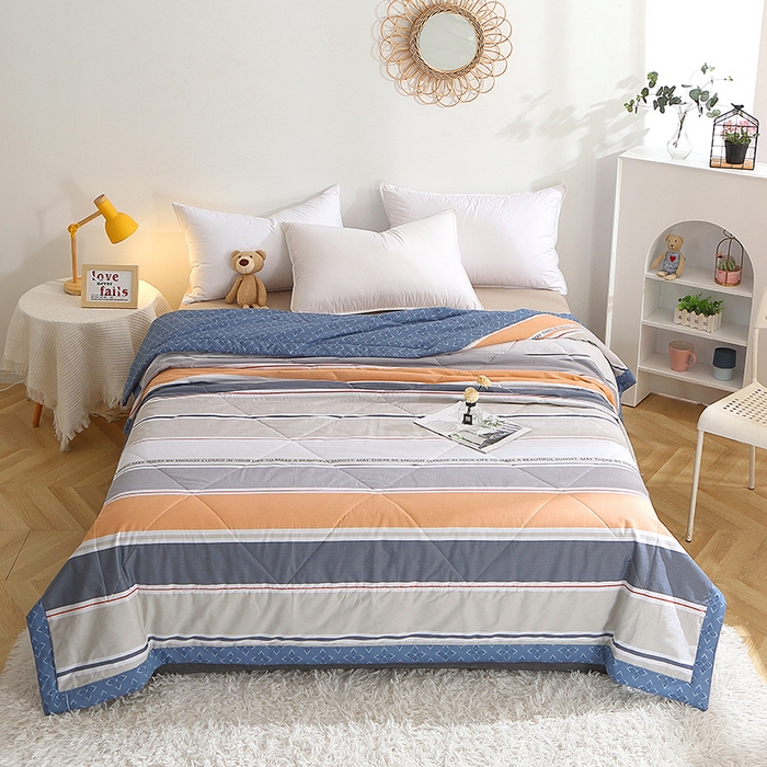 91家纺网 家纺一手货源 找家纺 贝兰仙奴 2025春夏新款全棉印花夏被夏凉被空调被 米可橘