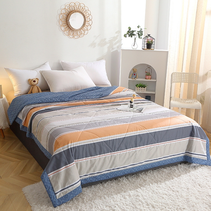 91家纺网 家纺一手货源 找家纺 贝兰仙奴 2025春夏新款全棉印花夏被夏凉被空调被 米可橘