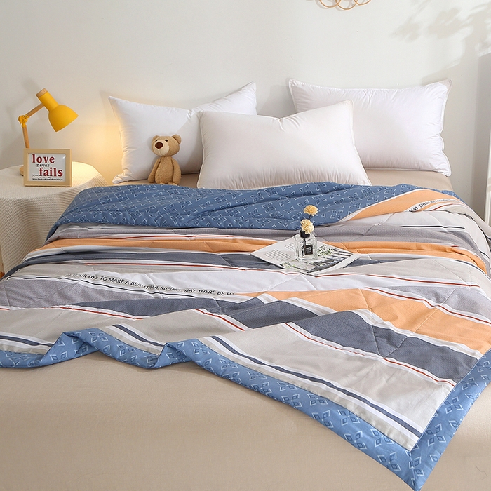 91家纺网 家纺一手货源 找家纺 贝兰仙奴 2025春夏新款全棉印花夏被夏凉被空调被 米可橘