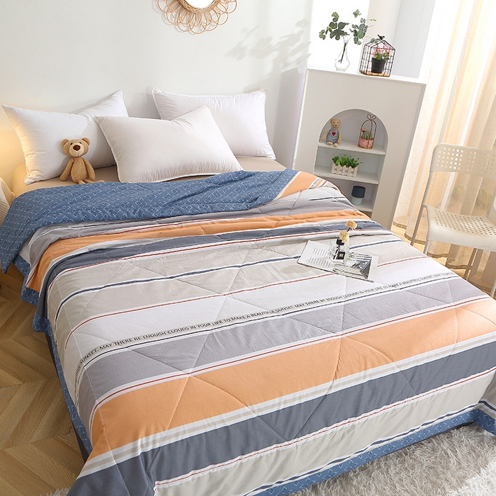 91家纺网 家纺一手货源 找家纺 贝兰仙奴 2025春夏新款全棉印花夏被夏凉被空调被 米可橘