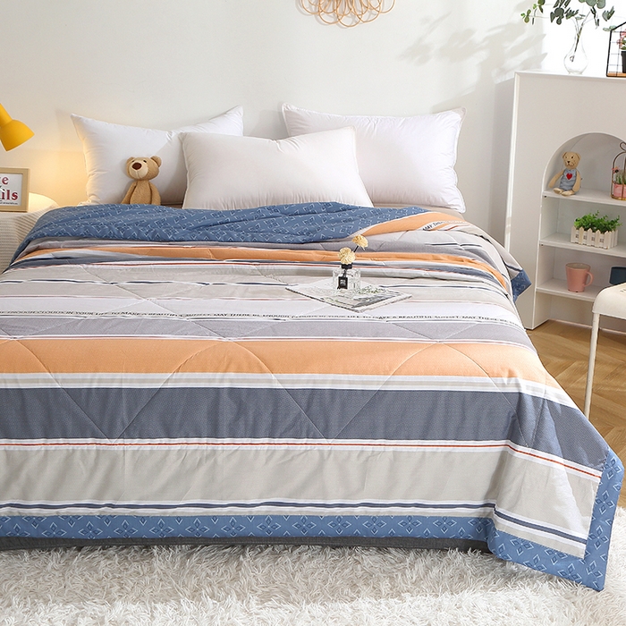 91家纺网 家纺一手货源 找家纺 贝兰仙奴 2025春夏新款全棉印花夏被夏凉被空调被 米可橘