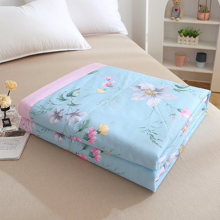 贝兰仙奴 2025春夏新款全棉印花夏被夏凉被空调被 莫里蓝