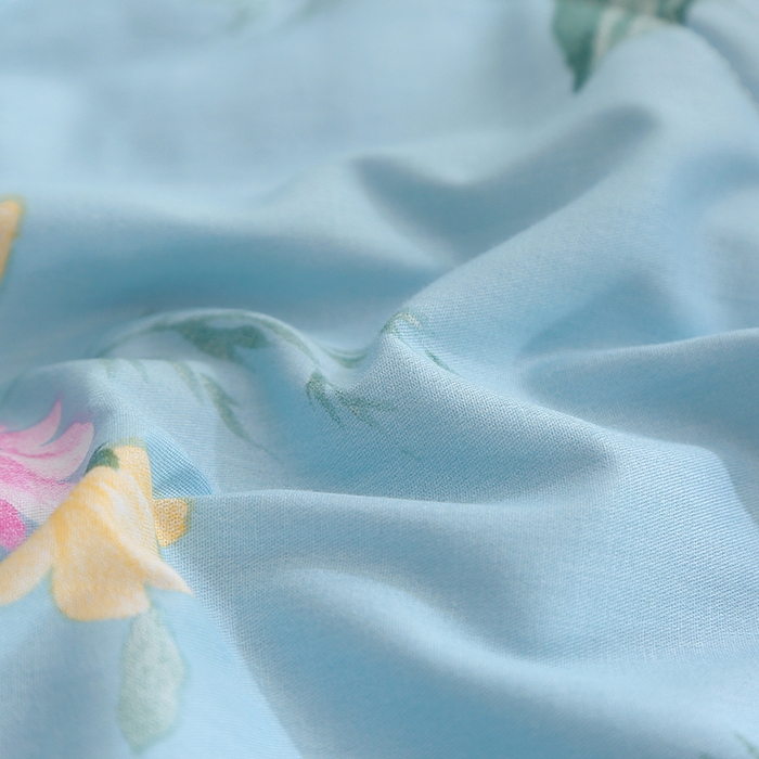 91家纺网 家纺一手货源 找家纺 贝兰仙奴 2025春夏新款全棉印花夏被夏凉被空调被 莫里蓝