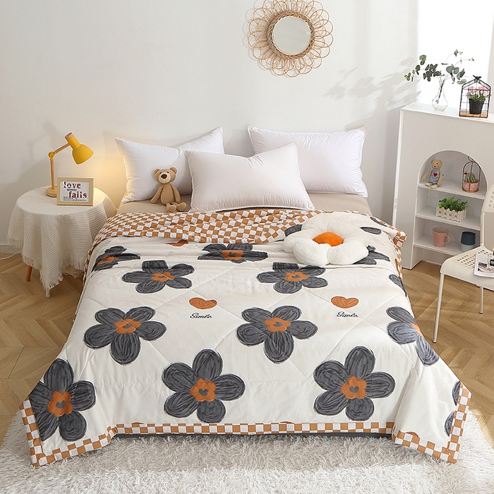 91家纺网 家纺一手货源 找家纺 贝兰仙奴 2025春夏新款全棉印花夏被夏凉被空调被 欧舒丹