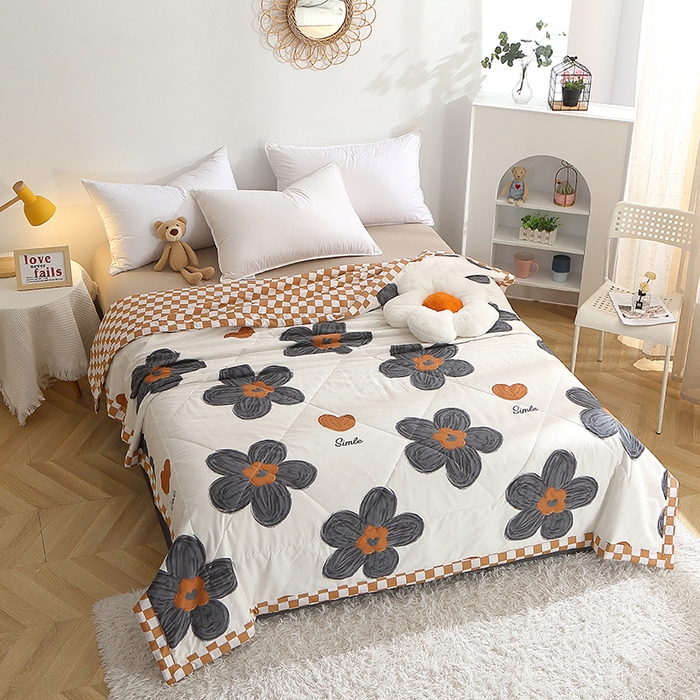 91家纺网 家纺一手货源 找家纺 贝兰仙奴 2025春夏新款全棉印花夏被夏凉被空调被 欧舒丹