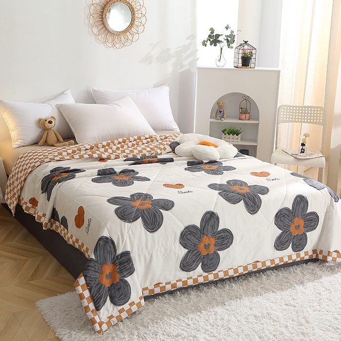 91家纺网 家纺一手货源 找家纺 贝兰仙奴 2025春夏新款全棉印花夏被夏凉被空调被 欧舒丹