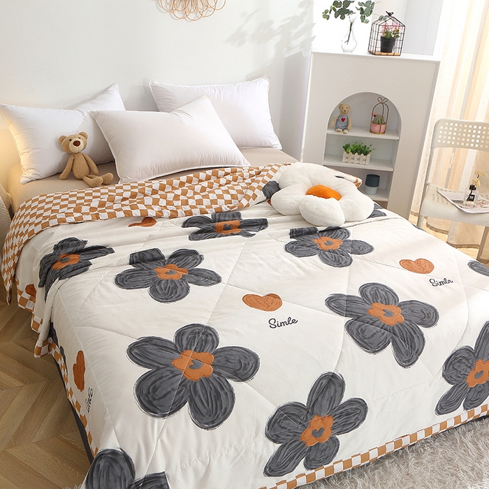 91家纺网 家纺一手货源 找家纺 贝兰仙奴 2025春夏新款全棉印花夏被夏凉被空调被 欧舒丹