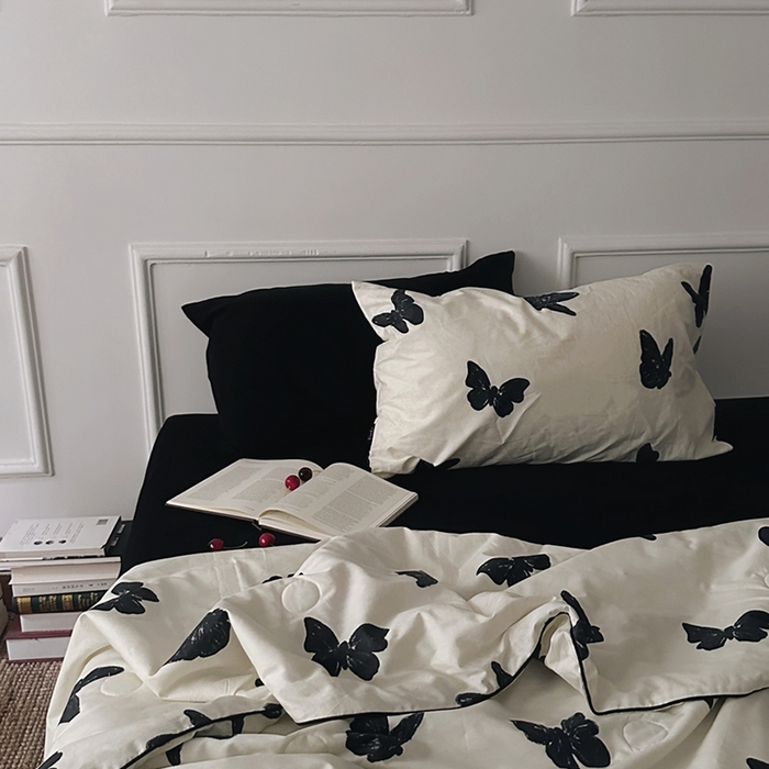 91家纺网 家纺一手货源 找家纺 （总）柚可家居 2025新款舒适凉感斜纹全棉蝶舞夏被