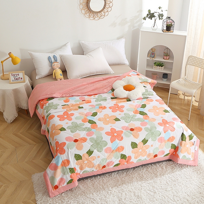 91家纺网 家纺一手货源 找家纺 贝兰仙奴 2025春夏新款全棉印花夏被夏凉被空调被 七色花