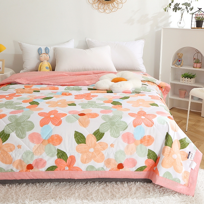 91家纺网 家纺一手货源 找家纺 贝兰仙奴 2025春夏新款全棉印花夏被夏凉被空调被 七色花