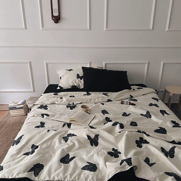 91家纺网 家纺一手货源 找家纺 （总）柚可家居 2025新款舒适凉感斜纹全棉蝶舞夏被