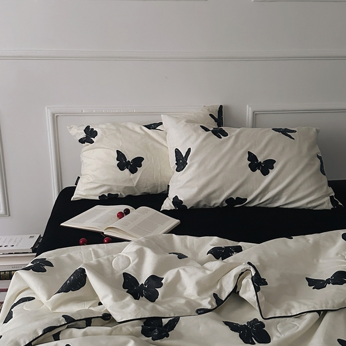 91家纺网 家纺一手货源 找家纺 （总）柚可家居 2025新款舒适凉感斜纹全棉蝶舞夏被